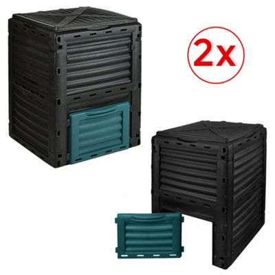 2 X 300L Garden Composter Bin Organic Waste Compost Converter Eco Friendly