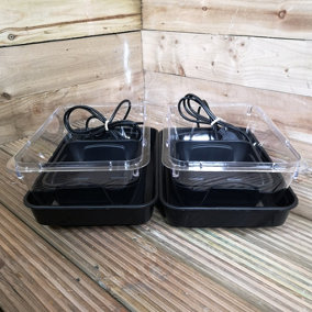 2 x 38cm Heated Seed Starter Tray Growarm 100 Propagator Kit with two trays Heated Indoor Seedling Planter