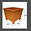 2 x 38cm Square Terracotta Colour Grosvenor Plastic Patio Planter