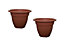 2 x 38cm Terracotta Colour Round Bell Plant Pot Flower Planter Plastic Garden Pot