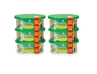 2 x 3pk Interior Dehumidifiers Damp Moisture Trap Absorber Crystals