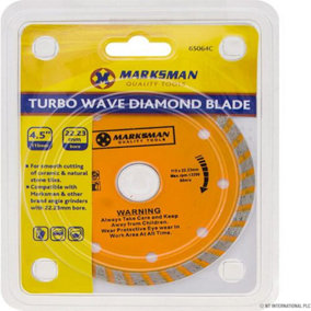 2 X 4.5'' Turbo Wave Diamond Blade Cutting Discs Angle Grinder Bladetile 115MM