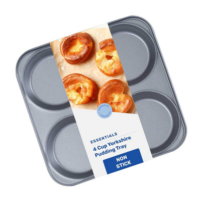 2 x 4 Cup Giant Non-Stick Yorkshire Pudding Baking Trays
