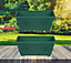 2 x 40cm Small Plastic Venetian Window Box Trough Planter Pot Green Colour