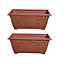 2 x 40cm Small Plastic Venetian Window Box Trough Planter Pot Terracotta Colour