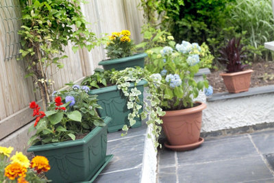 2 x 40cm Small Plastic Venetian Window Box Trough Planter Pot Terracotta Colour