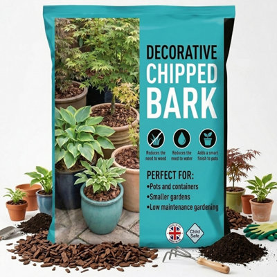 2 x 40L Decorative Chipped Bark For Gardens, Borders, Paths & Landscaping