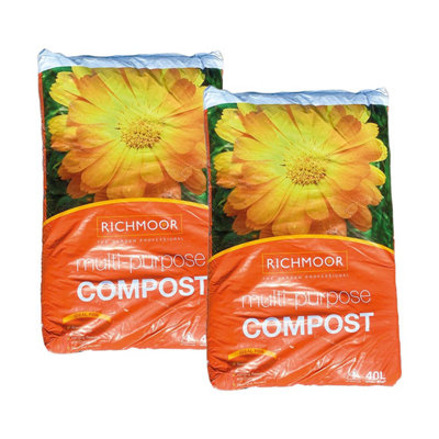 2 x 40L Richmoor Multi Purpose Compost Garden Plants Potting Soil