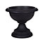 2 x 42cm Grecian Plastic Urn Garden Patio Planter Plant Pot Bowl - Black
