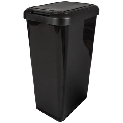 2 x 45L Tall Moda Swing & Lift Bins Black With Special Lid For