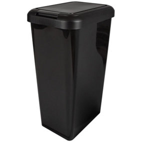 2 x 45L Tall Moda Swing & Lift Bins Black With Special Lid For Rubbish & Waste