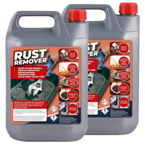 2 x 5 Litre Rust Remover Solution, Spray, Liquid Removes Rust Back To Bare Metal