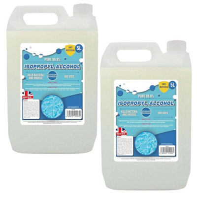 2 x 5 Litres Strong Isopropyl IPA Disinfectant Cleaner Suitable for Electronics, Glass & Paint