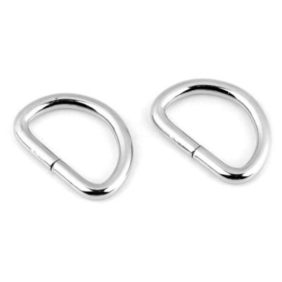 2 x 50 mm D Rings Buckles for Webbing Strap, Metal, Silver