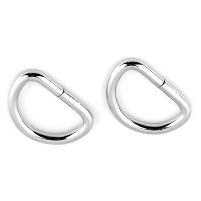 2 x 50 mm D Rings Buckles for Webbing Strap, Metal, Silver