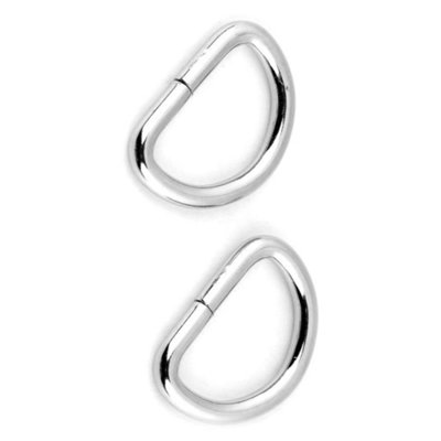 2 x 50 mm D Rings Buckles for Webbing Strap, Metal, Silver