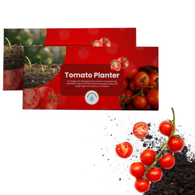 2 x 56L Tomato Planter Enriched Grow Bag With Nutrient Improved Water Retention Flavoursome Tomatoes