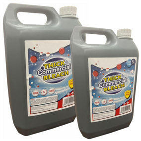 2 x 5L Extra Strong Thick Commercial Bleach For Sanitisation & Disinfection Of Toilets, Sinks & Drains