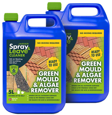 2 x 5L Spray & Leave Ready to Use Patio Cleaner - Removes Green Mould and Algae - No Mixing Required - 80sqm Coverage