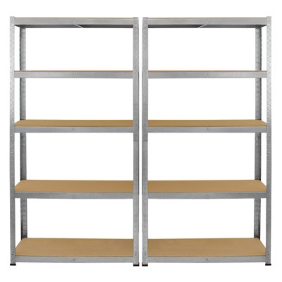2 x 90cm Heavy Duty Racking & 1 x Corner Unit/Garage Galvanised Steel ...