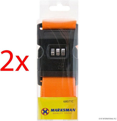2 X Adjustable Nylon Luggage Suitcase Strap With Combination Lock Strong Travel