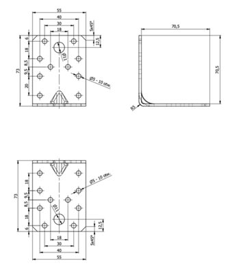 2 x Angle Brackets 105 x 105 x 90mm Corner Metal L Plate HEAVY DUTY 2.5mm Steel for Wood Fence Timber Sleeper