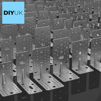 2 x Angle Brackets 70 x 70 x 55mm Corner Metal L Plate HEAVY DUTY 2.5mm Steel for Wood Fence Timber Sleeper - 3