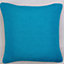 2 x Aqua Cushions with Inserts - Large Square Jewel Toned Textured Zipped Covers with Hollowfibre Pads - Each 46 x 46cm