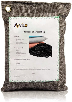 2 x Bamboo Charcoal Air Purifying Bags - Reusable Eco-Friendly Air Purifier Absorbs Moisture, Odours, Bacteria & Allergens