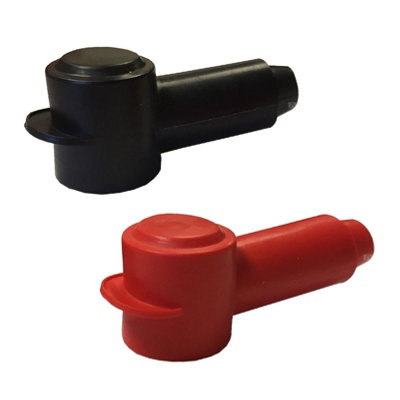 2 x Battery Terminal Angled Stud Covers Positive and Negative 20-26mm Cable Entry