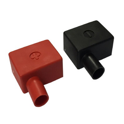 2 x Battery Terminal Boot Covers Positive Red (RH) and Negative Black (RH)