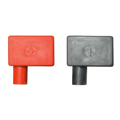 2 x Battery Terminal Boot Covers Positive Red (RH) and Negative Black (RH)