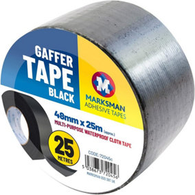 2 X Black Gaffer Tape 48Mm X 25M Strong Waterproof Multipurpose