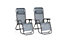 2 x Black & Grey Folding Zero Gravity Garden Chairs
