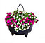 2 x Black Plastic Cauldron Planter Flower Basket With Handle Small Round Pot 26cm