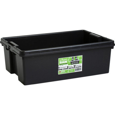 2 x Black recycled plastic 36L Storage Box - 3