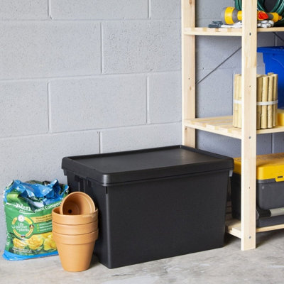2 x Black recycled plastic 45L Storage Box - 4