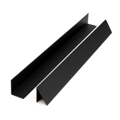 2 x Black Rigid Angle 40mm x 40mm x 1 Metre