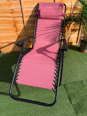 2 x Blush Pink Zero Gravity Chair Lounger - 4
