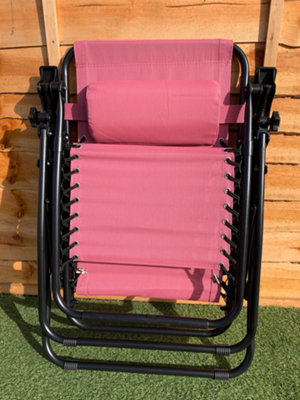 2 x Blush Pink Zero Gravity Chair Lounger - 5