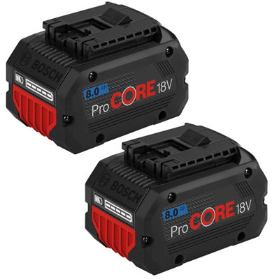 2 X Bosch 1600A016GK ProCORE GBA 18v 8.0Ah Lithium Ion Battery Cordless