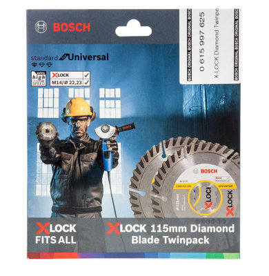 2 X Bosch XLOCK Pro Universal Grinder Diamond Blade High Speed 4.5