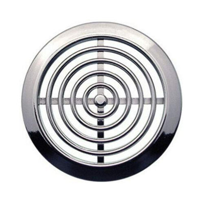 2 x Chrome Round Air Vent Grille 45 mm / 52 mm Soffit Furniture Ventilation Cover