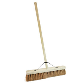 2 x Coco Soft Bristle 24" Long Handle Indoor Outdoor Sweeping Brush