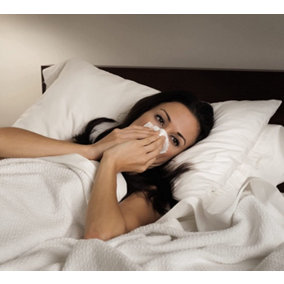 2 x Cold & Flu Season Pillowcases - Infused with Natural Menthol Eucalyptus Oils to Reduce Nasal Congestion & Improve Sleep