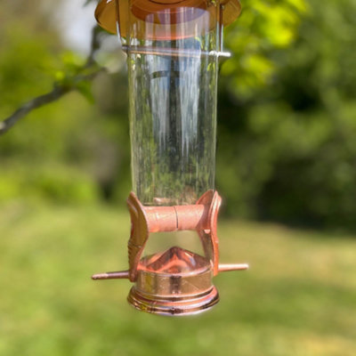 2 x Copper Style Hanging Bird Seed Feeders with 2 Feeding Ports - 3