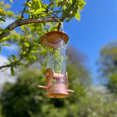 2 x Copper Style Hanging Bird Seed Feeders with 2 Feeding Ports - 4
