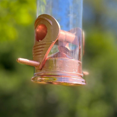 2 x Copper Style Hanging Bird Seed Feeders with 2 Feeding Ports - 5