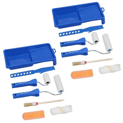 2 x Decorators Decorating Roller and Paint Brush Set 50mm + 100mm