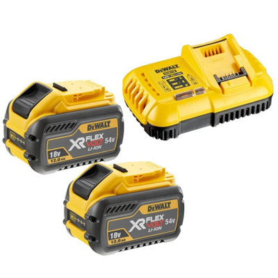 2 x Dewalt DCB548 18v / 54v XR Flexvolt 12.0ah Battery +DCB118 Flev Volt Charger